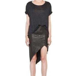 Helmut Lang Asymmetric Leather Skirt